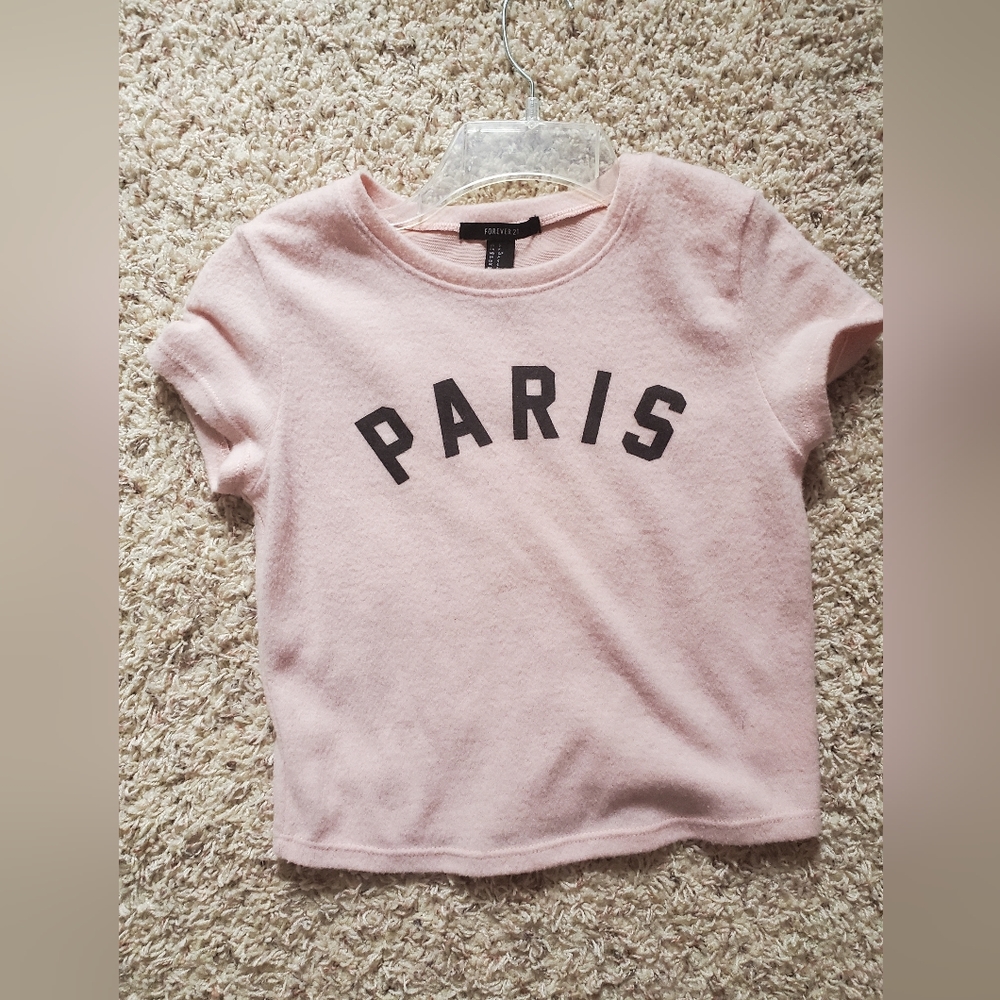 Soft pink Paris crop top (sold)